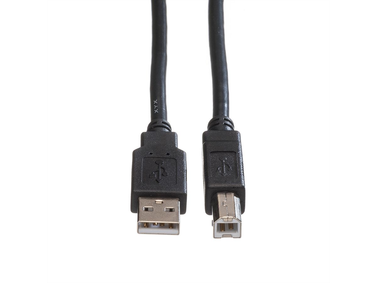 ROLINE GREEN USB 2.0 Kabel, Typ A-B, schwarz, 1,8 m