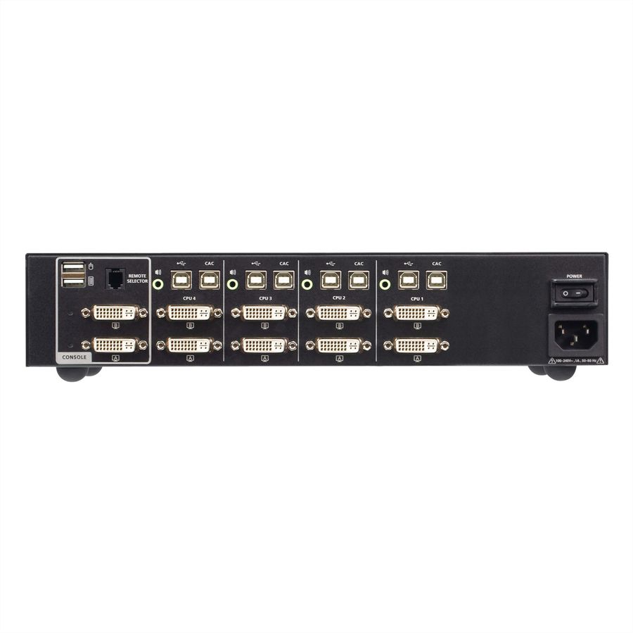 ATEN CS1144D4C Commutateur KVM sécurisé DVI à 4 ports USB et double affichage avec CAC