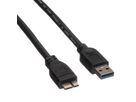 ROLINE USB 3.2 Gen 1 Kabel, A ST - Micro A ST, schwarz, 2 m