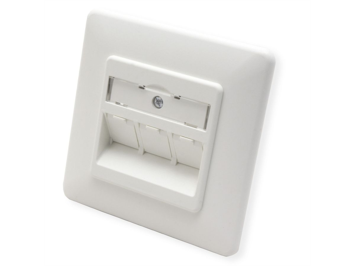 METZ CONNECT Keystone boîtier de raccordement encastré 3 port non équipé, blanc pur