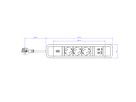 BACHMANN PRIMO 2 3xCEE7/3 1xUSB A/C 22W 2,0m CEE7/7 RAL5010