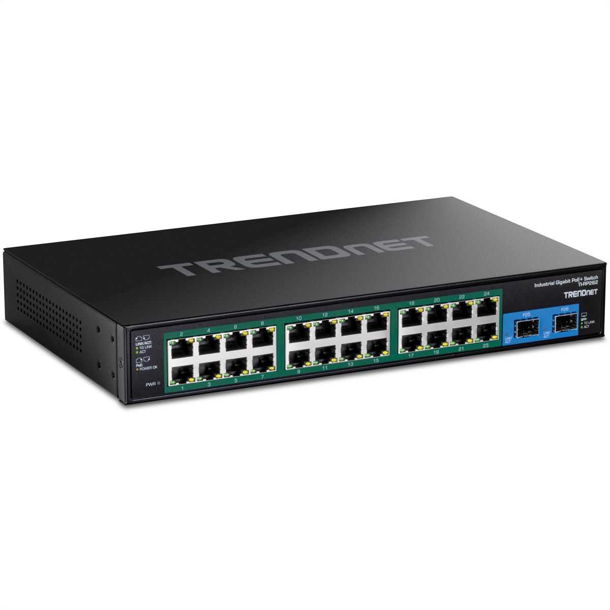 TRENDnet TI-RP262 Rackmount Switch, 26-Port gehärteter Industrial Gigabit PoE+