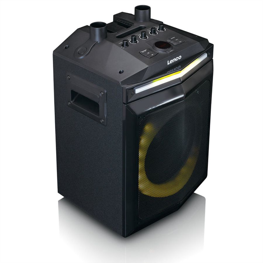 Lenco PA-Anlage PA-220BK, 2 Mikrofone,, BT, Party Licht, 120W RMS