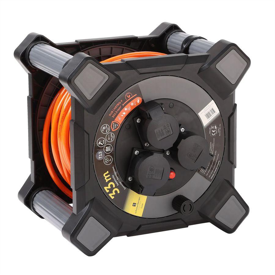 Boîte à câbles en plastique 3xT13, EPR-PUR H07BQ-F 3G1.5mm2,33m,IK08 , orange