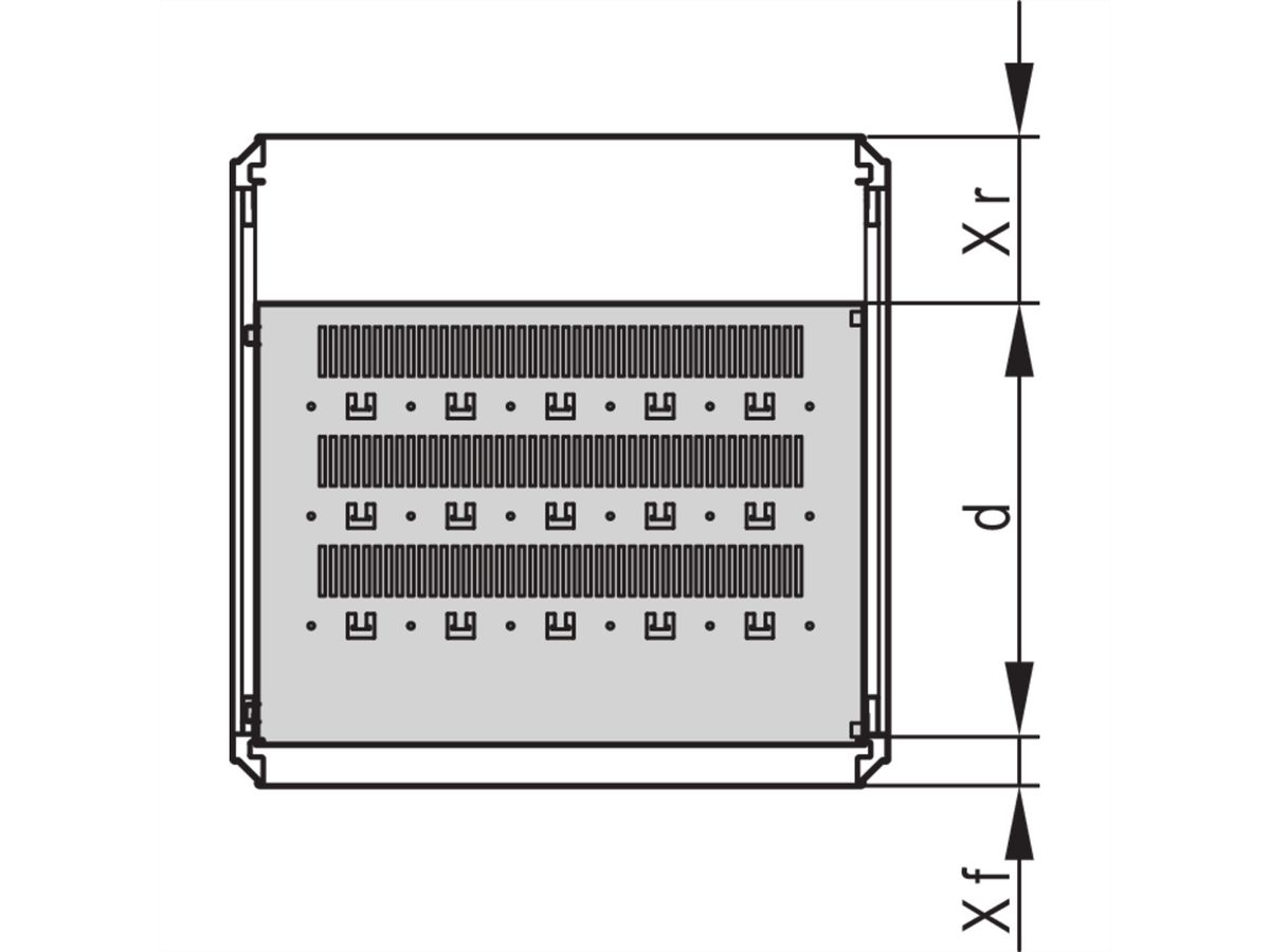 Étagère varistar SCHROFF, fixe, 75 kg, RAL 7021, 600W 500D