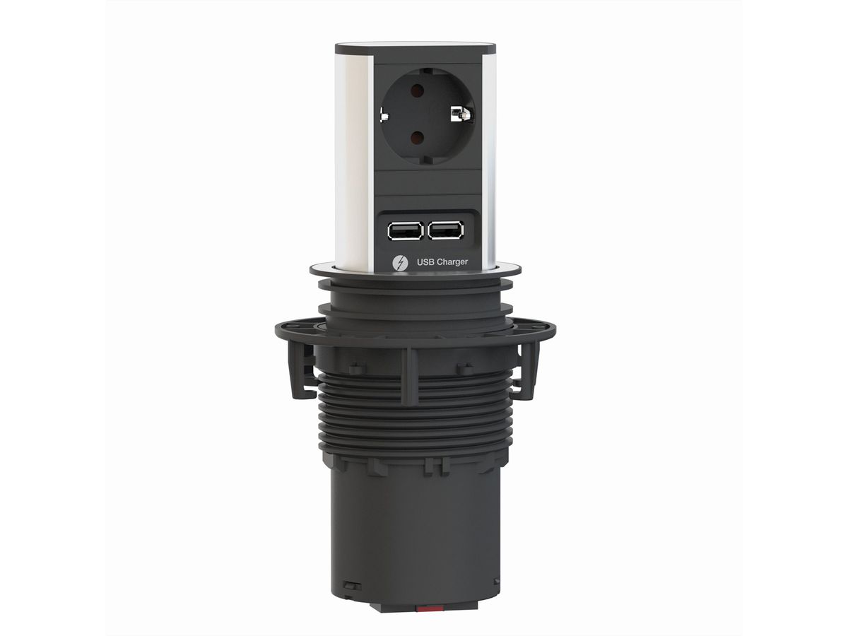 BACHMANN ELEVATOR 1xCEE7/3 USB Charger, Strom 2,0m CEE7/7