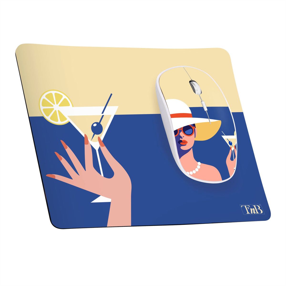 Souris sans fil et tapis de souris T'nB COCKTAIL EXCLUSIV , dans le kit