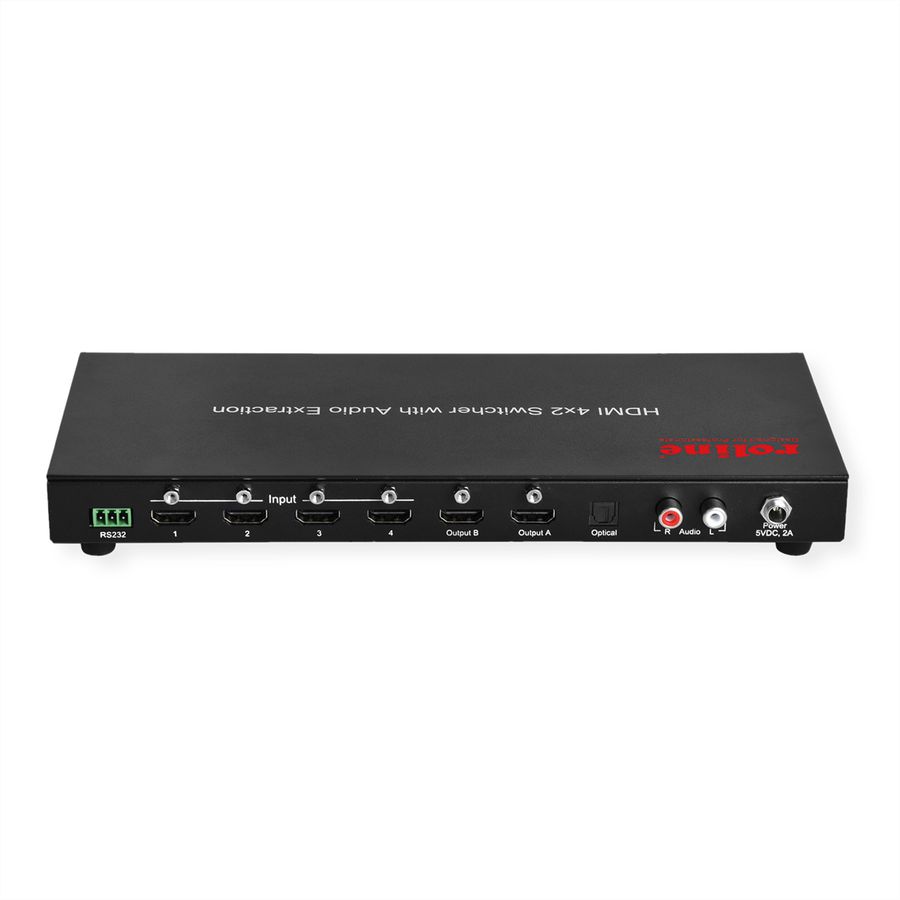 ROLINE Switch Matrix HDMI 4K, 4 x 2 avec télécommande
