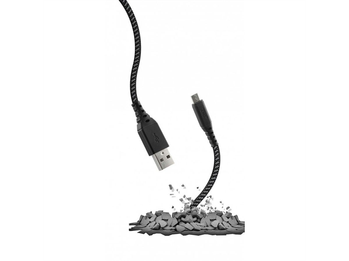 T'NB XW1.5M Câble USB/Micro USB, noir/gris, 1,5 mètre