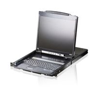 ATEN CL5800N KVM-Konsole, 48cm LCD, VGA, PS/2-USB, Peripheral Port, CH-Layout