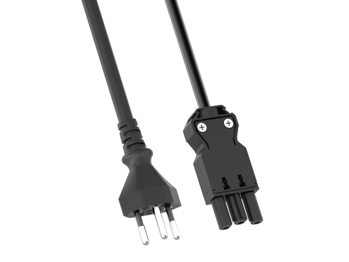 BACHMANN GST18 Gerätezuleitung, T12/GST18, Schweiz, schwarz, 1,5 m