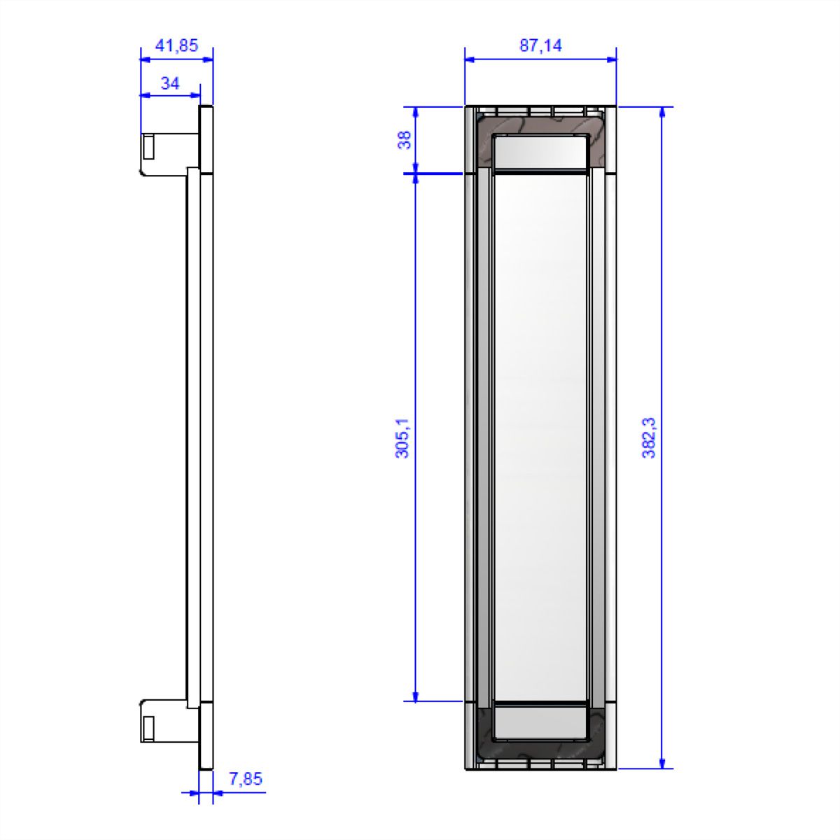 BACHMANN POWER FRAME COVER 6x RAL9010, cadre ws