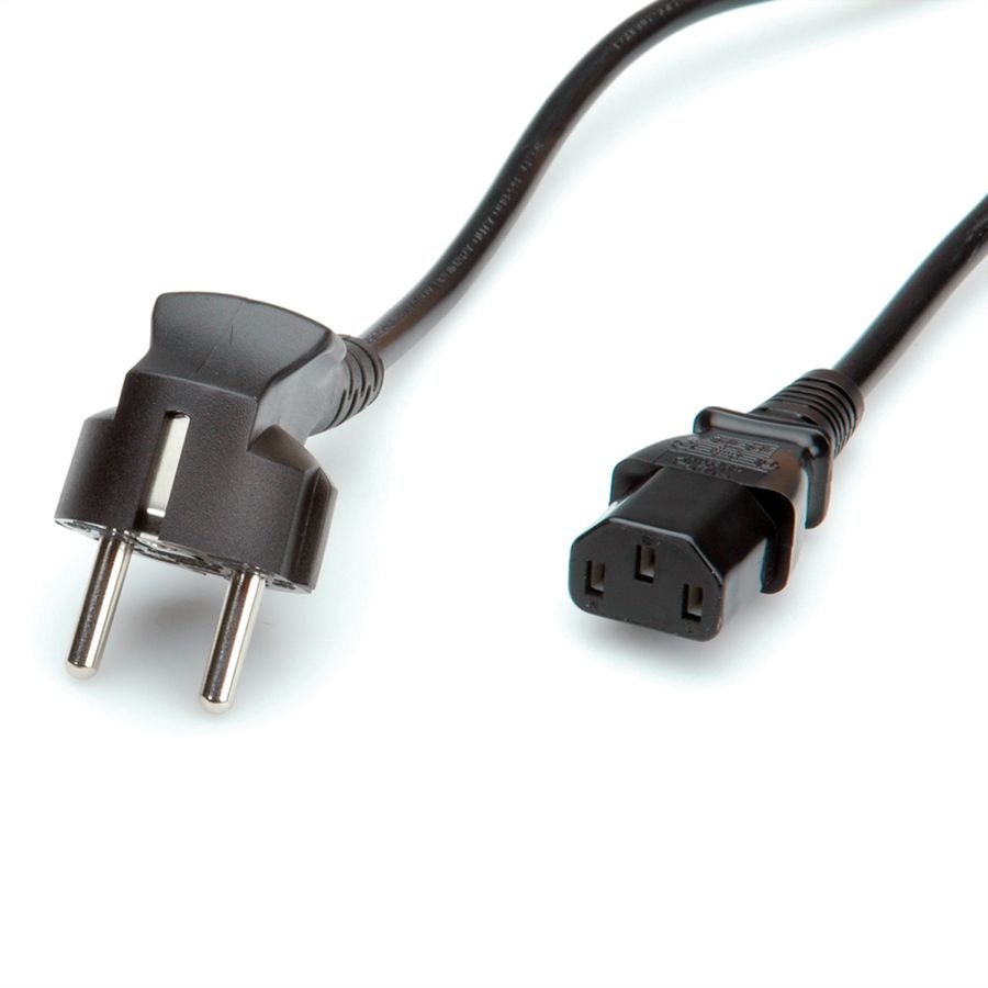 ROLINE Câble d'alimentation IEC droit, noir, 1,8 m