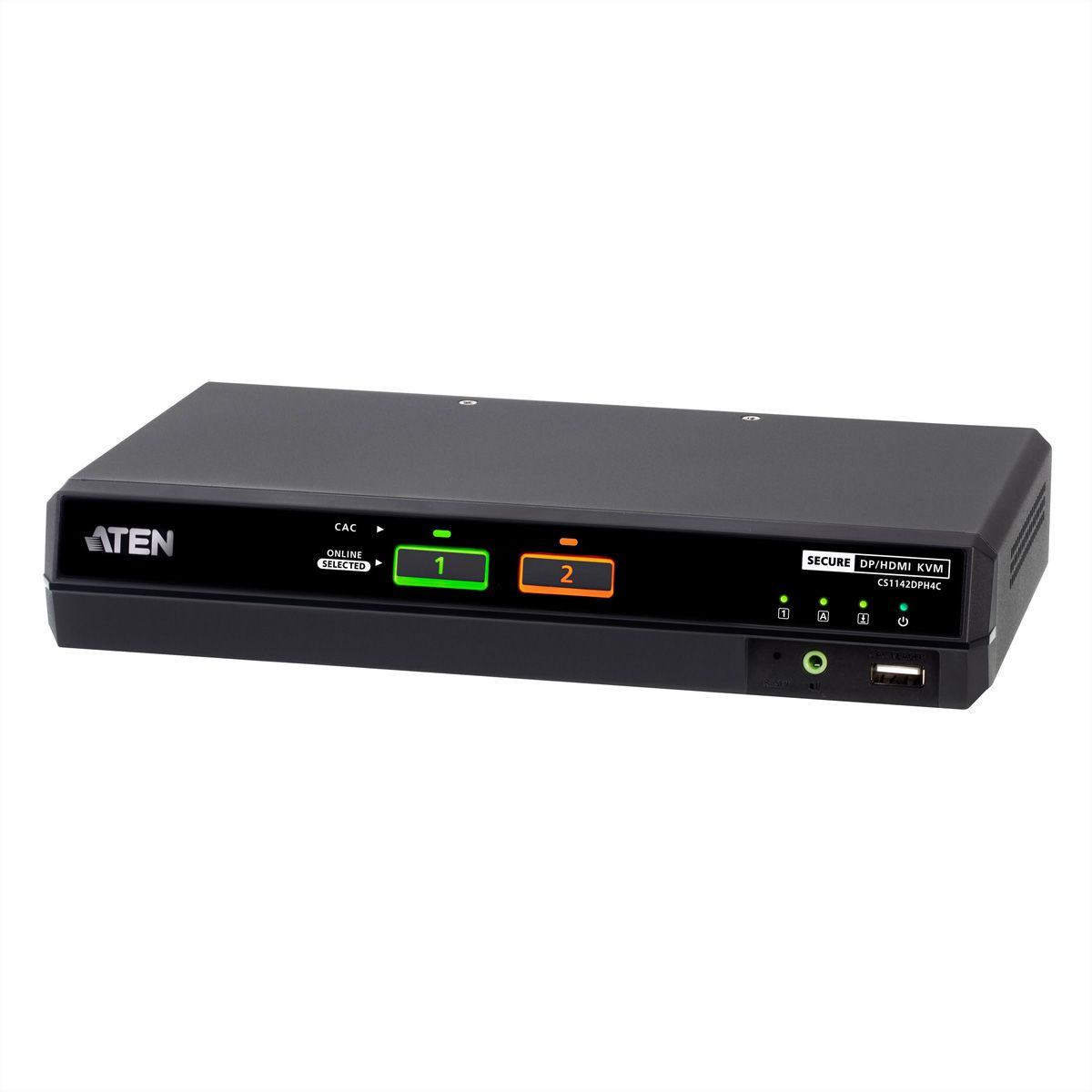 ATEN CS1142DPH4C Commutateur KVM sécurisé universel, double écran 2 ports USB 5K DisplayPort/HDMI avec CAC