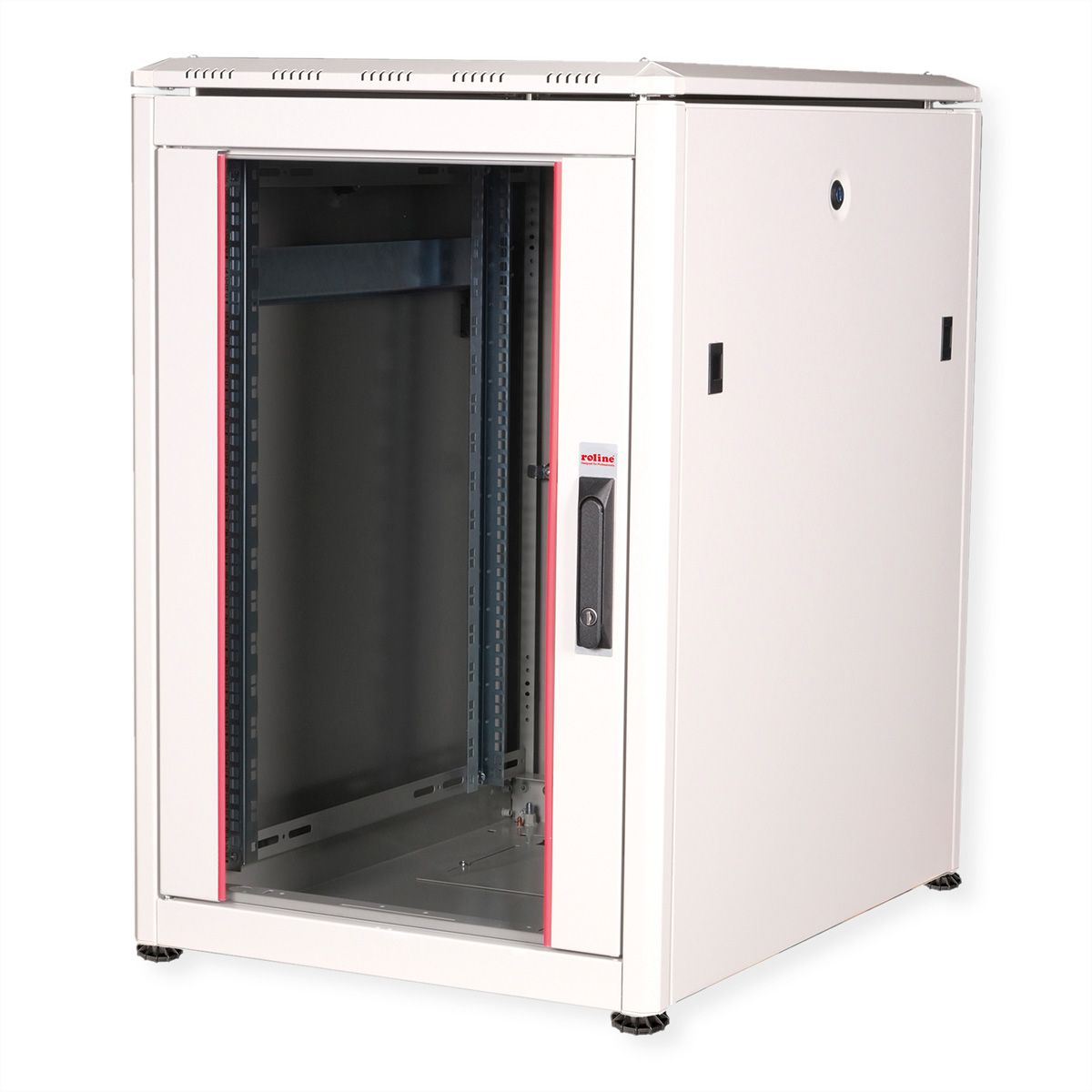 ROLINE 19" Baie réseau Pro 16U, 600x800 LxP Porte verre gris