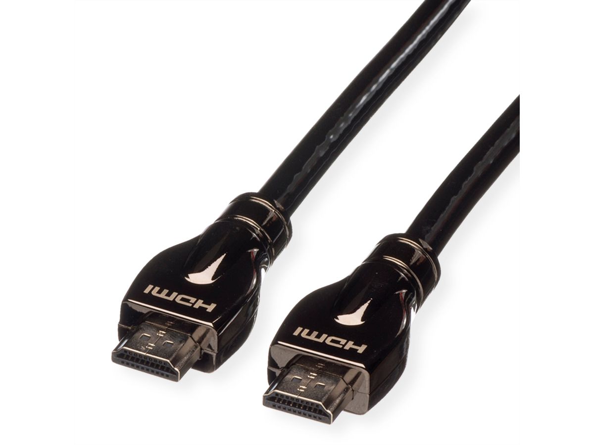 ROLINE 4K HDMI Ultra HD Kabel mit Ethernet, ST/ST, schwarz, 15 m