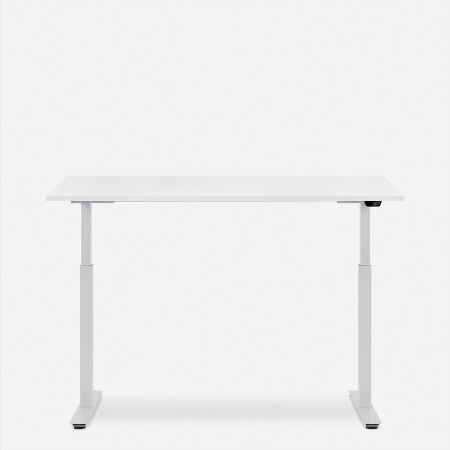 WRK21 Bureau Smart 120 x 80 cm, Hauteur réglable, Blanc uni / Blanc