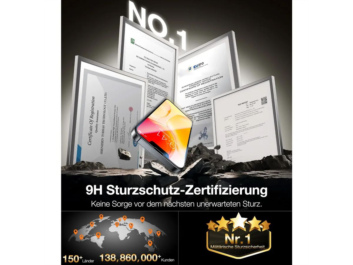 Torras Install Master Displayschutz, iPhone 16e, transparent