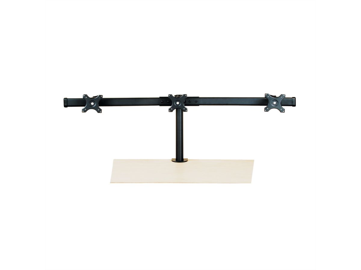 VALUE LCD-Triple-Arm Trägerstange, schwarz, Tischmontage, bis 3x 8 kg