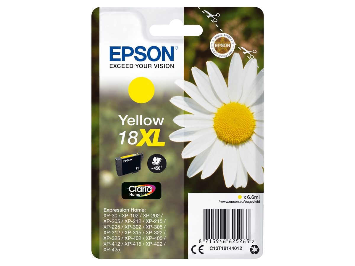 Epson Daisy Singlepack Yellow 18XL Claria Home Ink