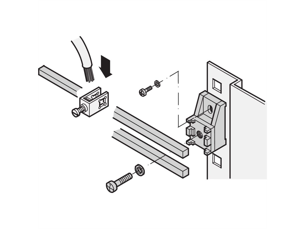 Borne de raccordement SCHROFF pour rail GND/Earthing, 16 mm²