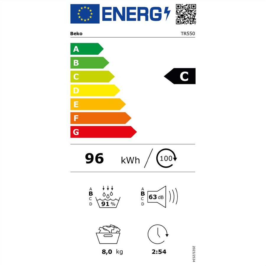 Beko Wäschetrockner TR550, 8kg, A+++, save Water