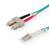 VALUE LWL-Kabel 50/125µm OM3, LC/SC, LSOH, türkis, 0,5 m