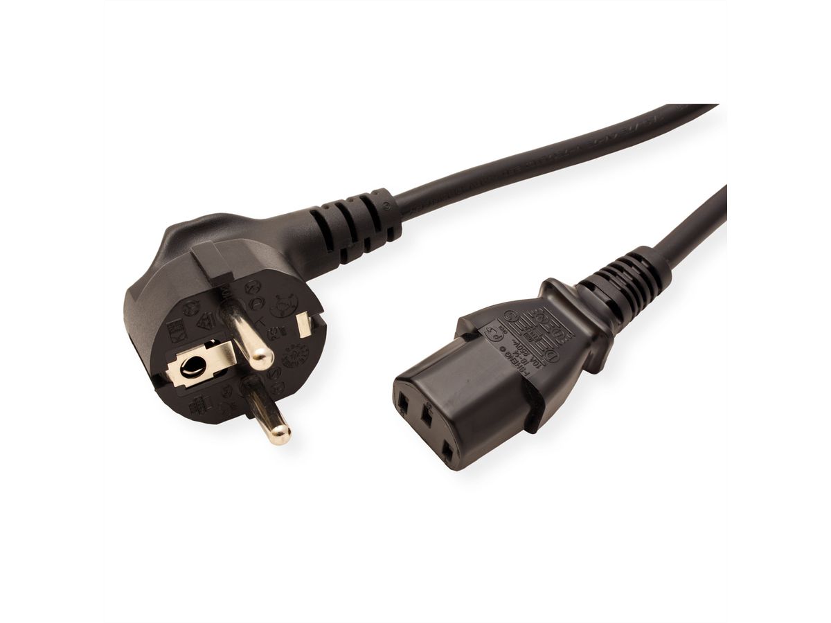 ROLINE Câble d'alimentation IEC droit, noir, 3 m