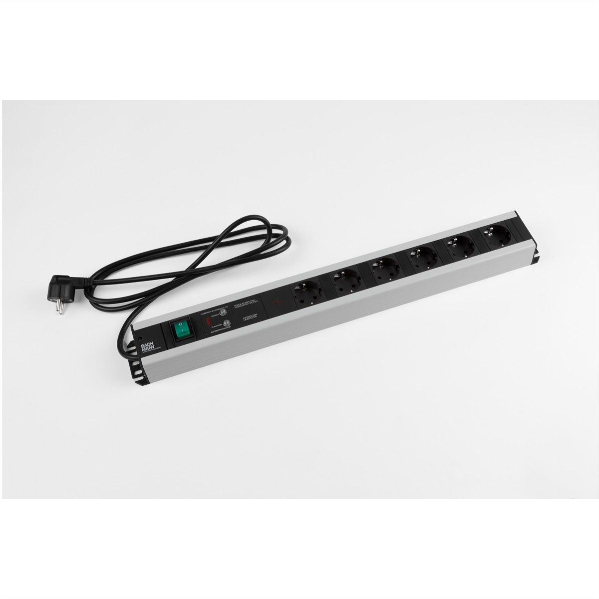 BACHMANN Multiprise 6x contact de protection, protection totale des appareils, interrupteur, 2 m