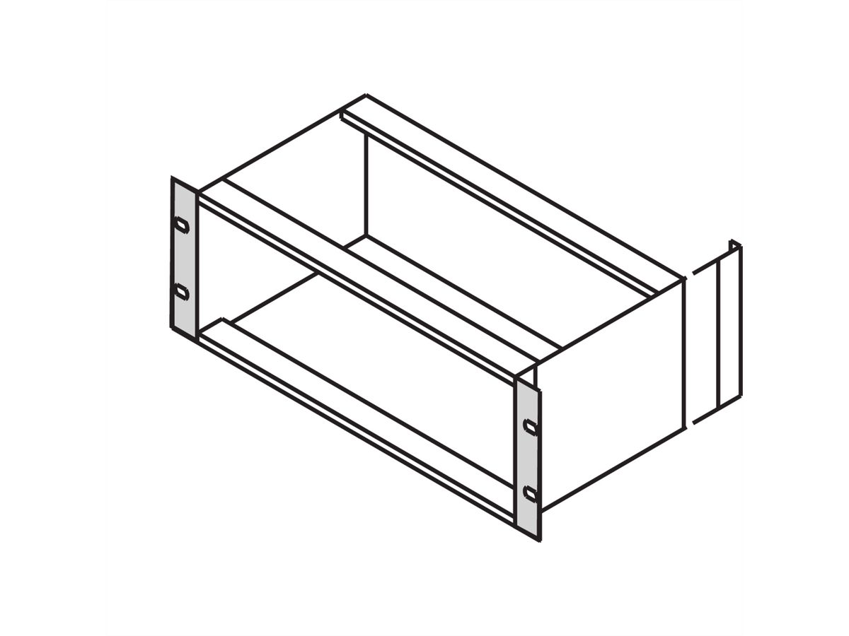 SCHROFF 19''-Winkel Typ F mit Grifflöchern für Edelstahldichtung - 19"WINKEL 4HE M.GR. 2STK