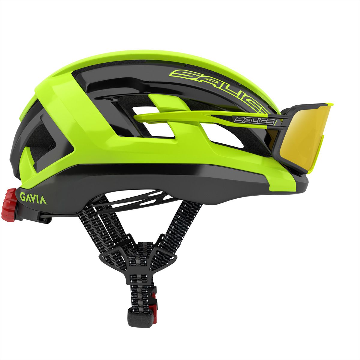 Salice Occhiali Casque de vélo Gavia, L-XL 58-61, Black-Lime