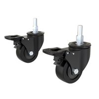 Hagor Kit de roulettes CPS - Locking caster, set for Leveling Feet - series, noir