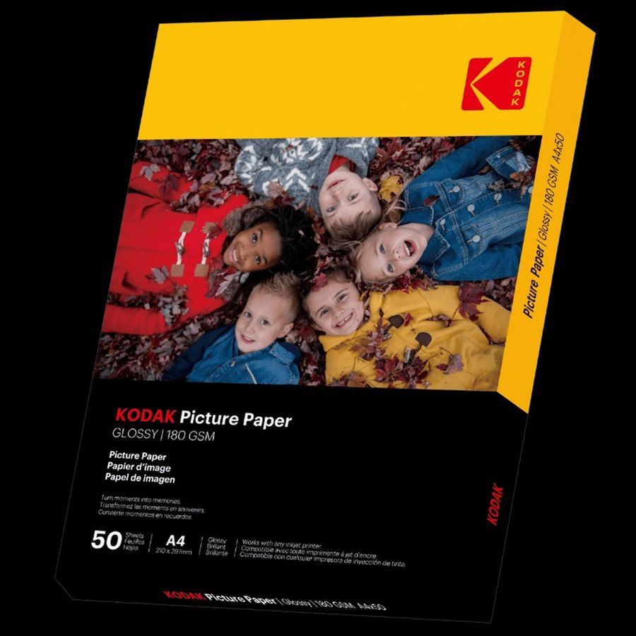 Kodak Photo Paper - 50 Blatt A4, 180g/qm, 21cm x 29.7cm, Hochlglanz