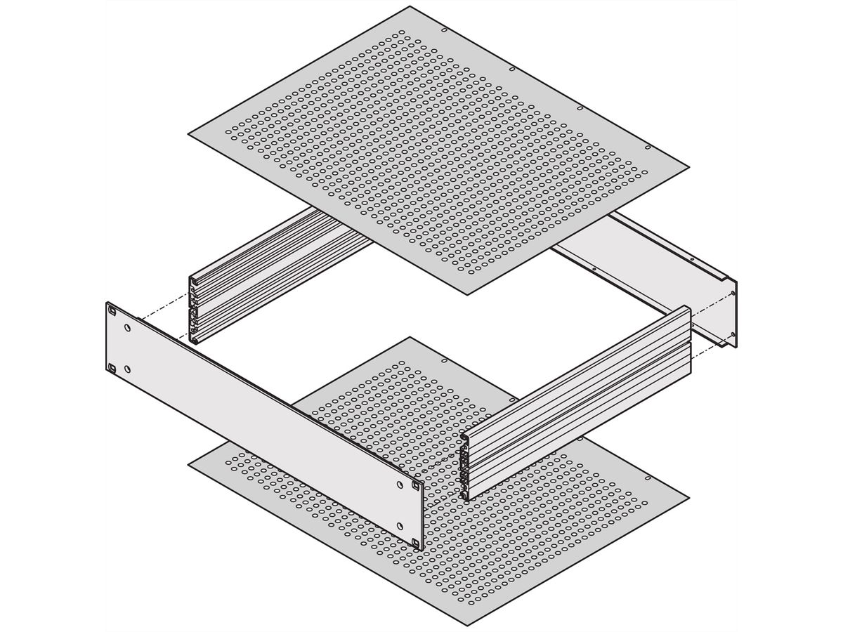 Plaque de recouvrement MultipacPRO SCHROFF, perforée, profondeur 280 mm