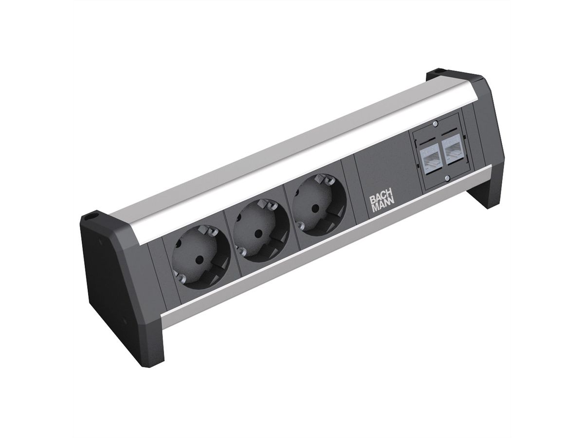 BACHMANN DESK 3x contact de protection, 2x CAT6