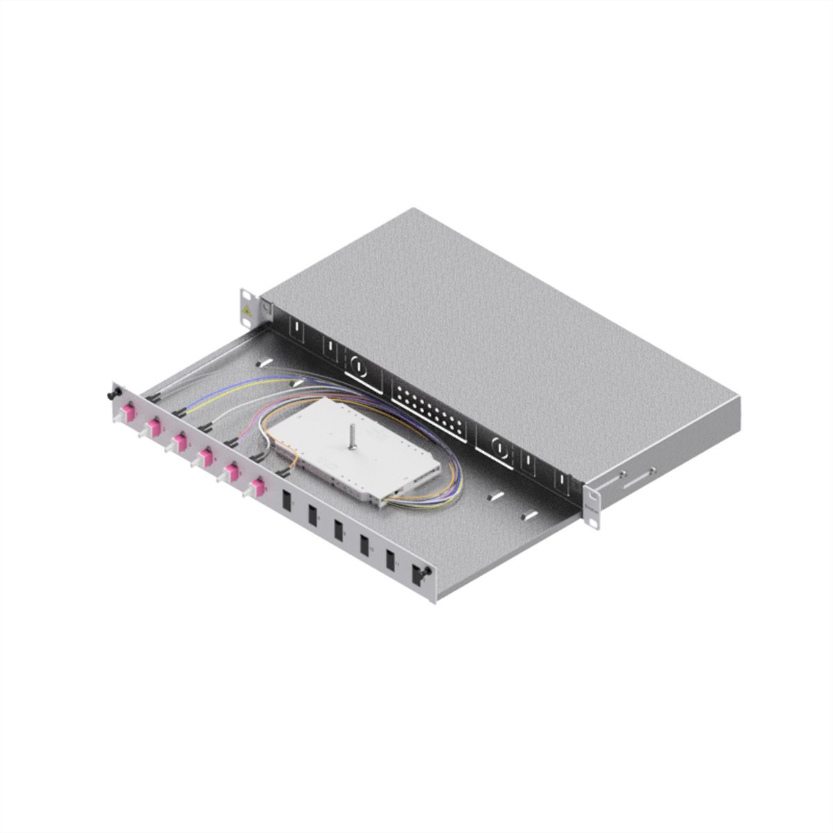 EasyLan Tiroir FO pour fusion basique catégorie C, 19" 1U, 12 ports, 6x LC-duplex, OM4