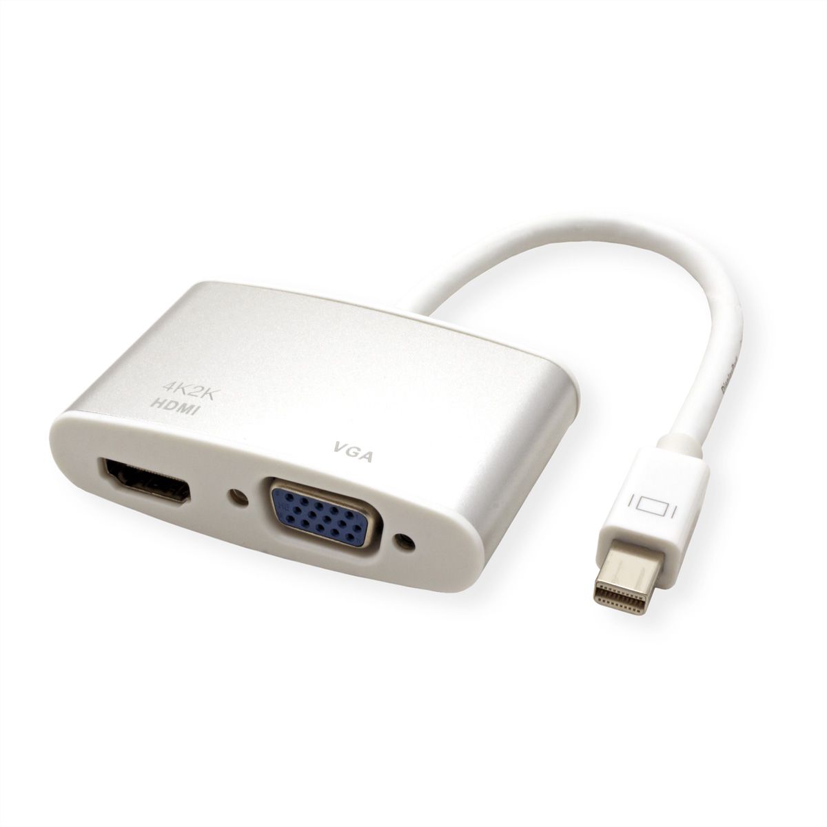 ROLINE 4K MiniDP - HDMI/VGA Adapterkabel, MiniDP ST - HDMI/VGA BU, Aktiv