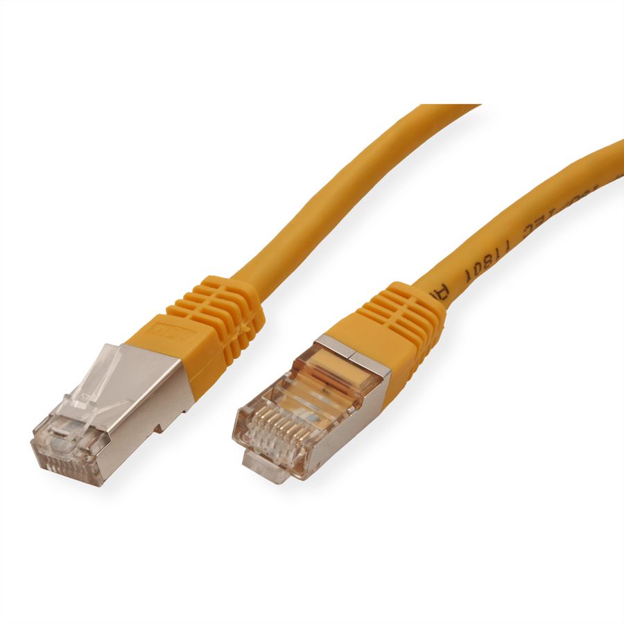 Cordon VALUE Cat.6 (Classe E) S/FTP (PiMF), jaune, 1 m