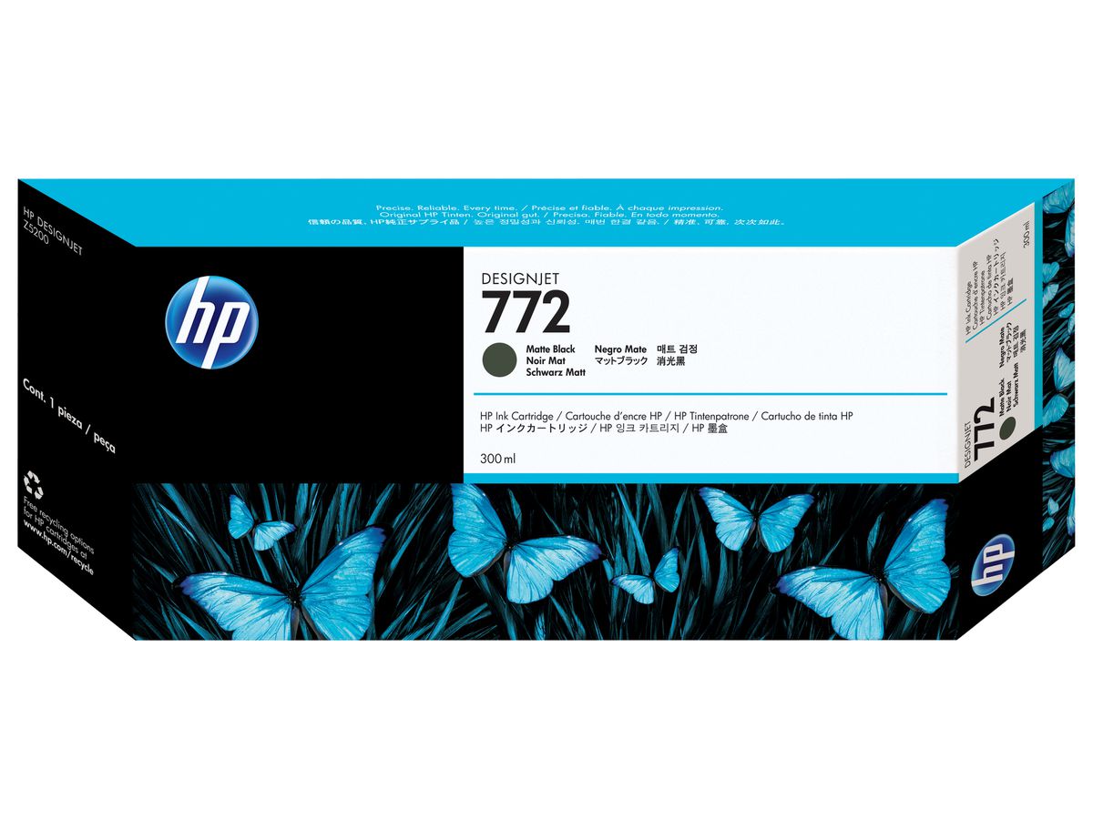 HP 772 cartouche d'encre DesignJet noir mat, 300 ml