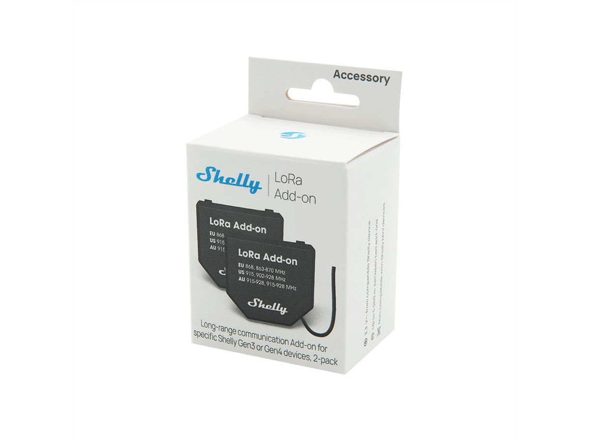 Shelly Acteur de switch LoRa Add-on, (Dual pack)