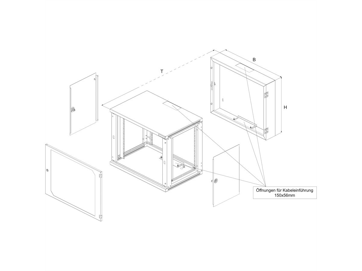 CONTEG RUD Armoire réseau rabattable 9 UH (HxLxP) 491x600x500 mm