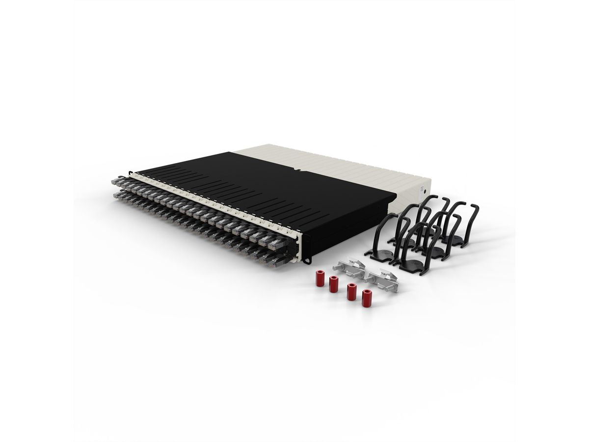 patchbox.one 8RU UTP noir Cat.6a 0,8m