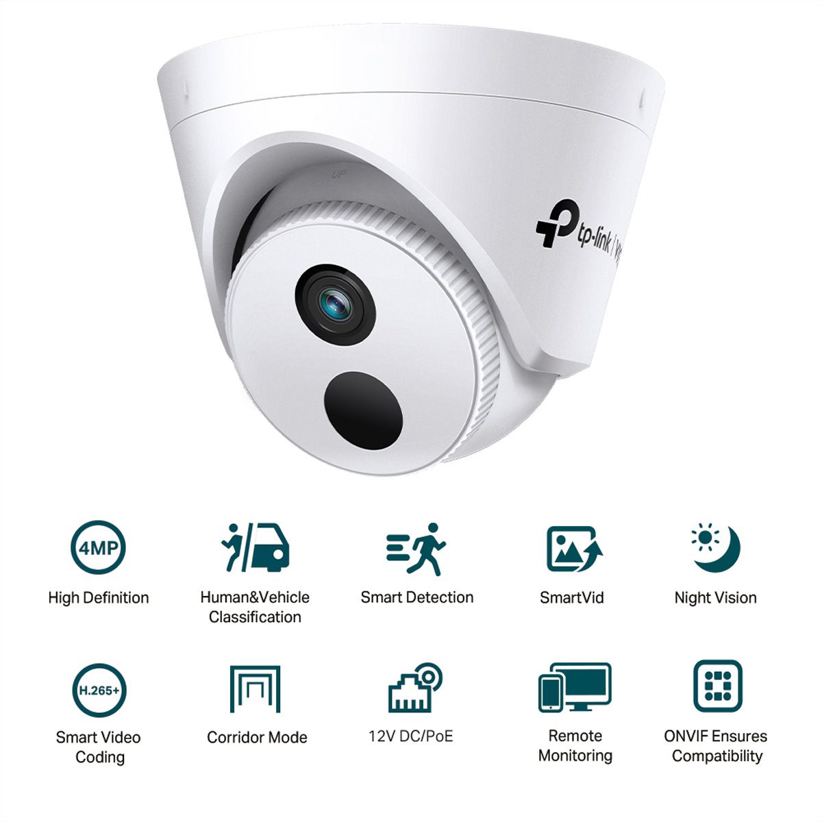 TP-Link VIGI C440I(4mm) Caméra Turret 4 MP, 75.1°, IR-LED 30m