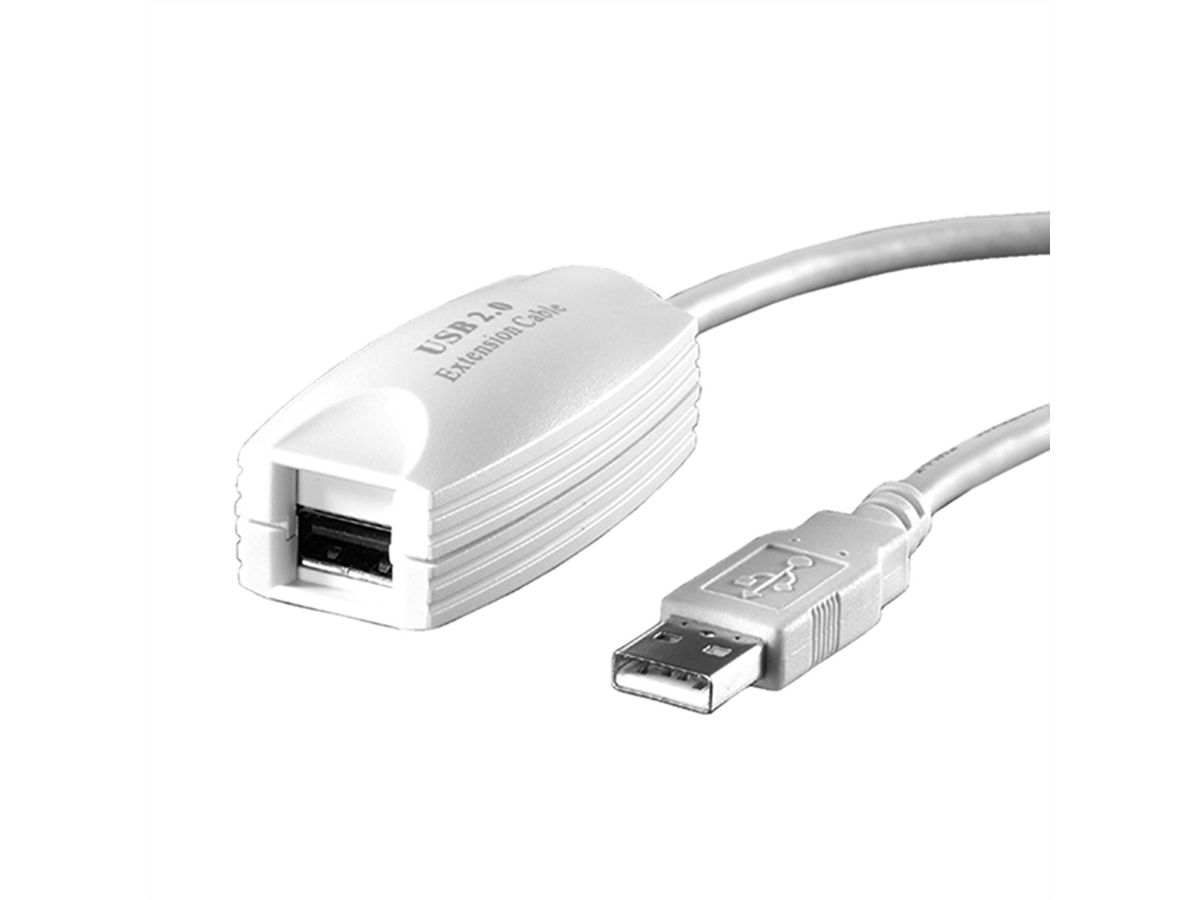 VALUE USB 2.0 Verlängerung, weiss, 5 m