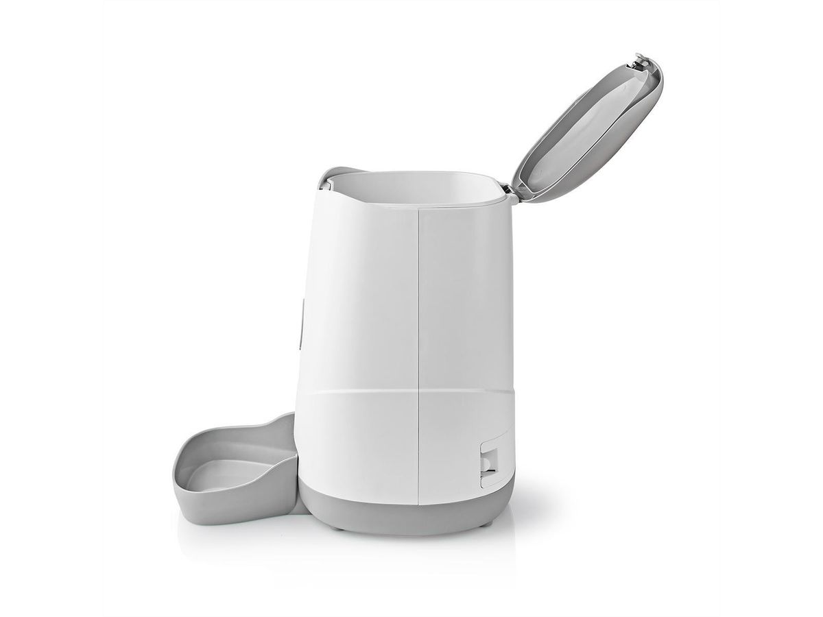 Distributeur de nourriture Nedis SmartLife Wi-Fi 3,7 l pour chiens et chats, Android™ / IOS, Blanc, Gris