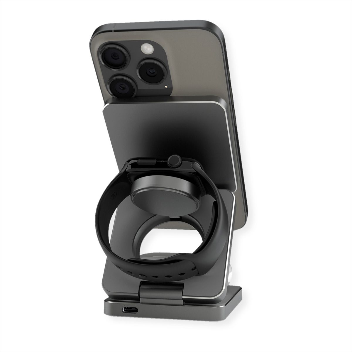 ROLINE 3-in-1 Induktions-Ladestation, faltbar, für Samsung