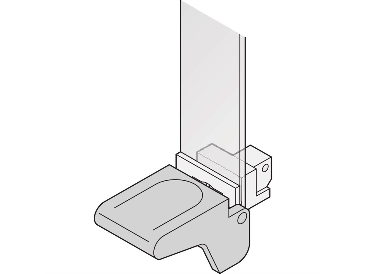 SCHROFF Aushebegriff in Tastenform 1 - AUSHEBEGRIFF FORM 1 UNT.GRAU