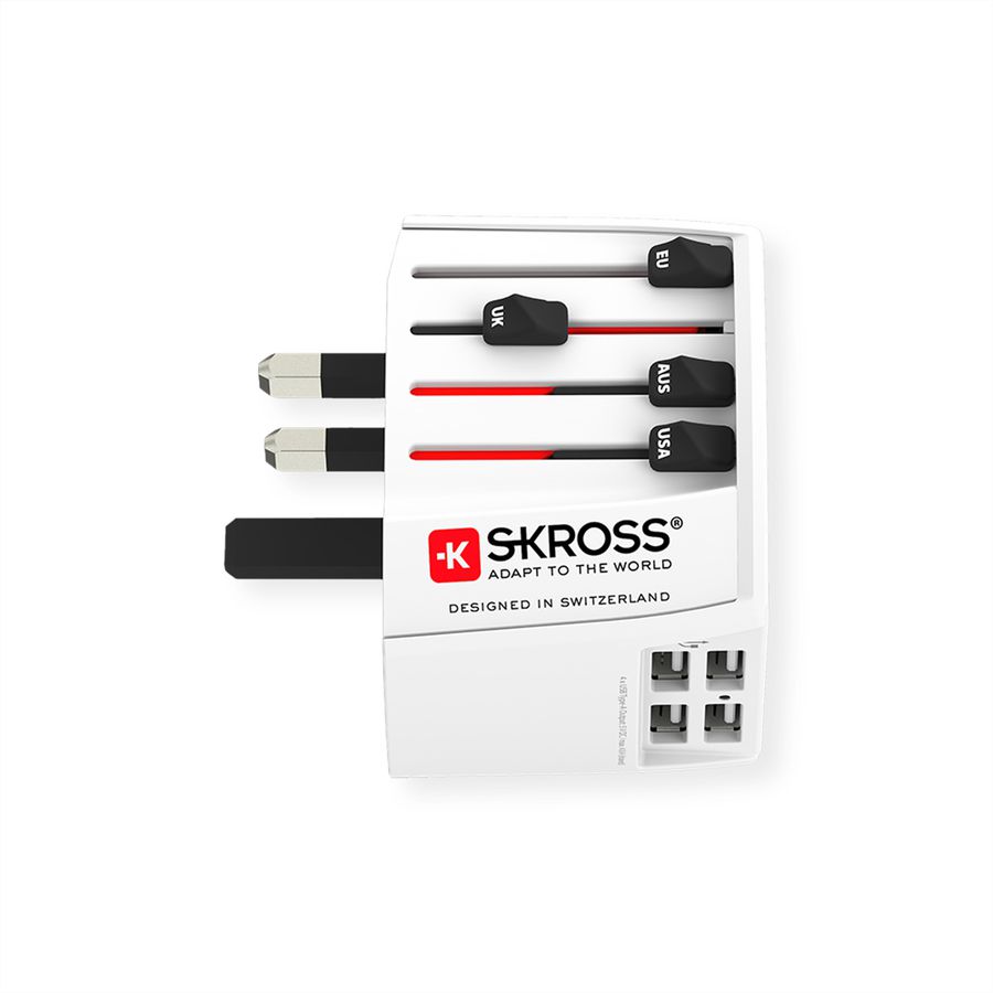Skross MUV USB 4xA Universal Reiseadapter, Weltweit