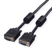 ROLINE SVGA Monitor-Kabel mit Ferritkern+DDC, HD15 ST-ST, 10 m