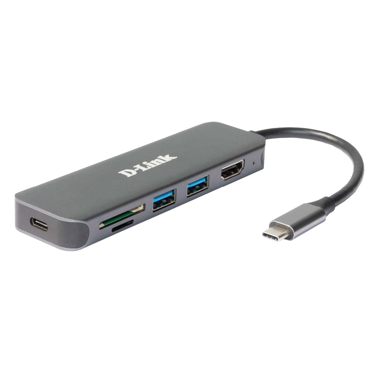D-Link DUB-2327 Hub USB-C 6 en 1 avec HDMI/lecteur de carte/alimentation